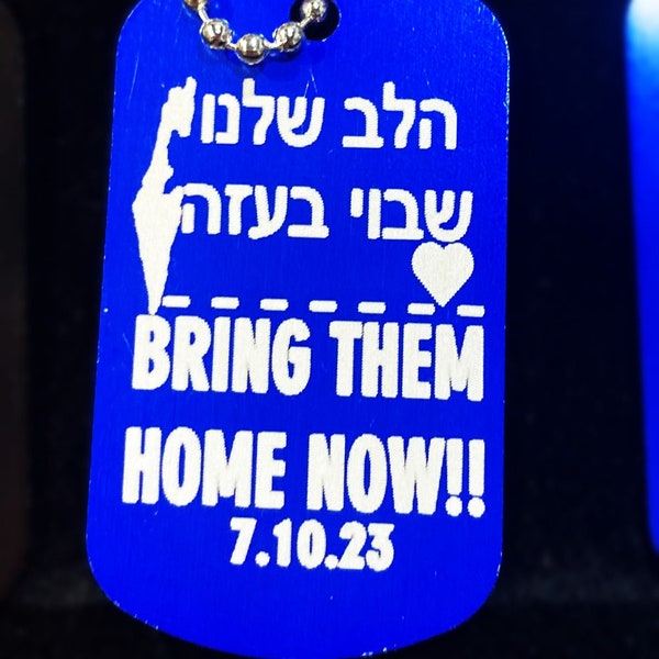 Bring THEM HOME NOW We Stand With Israel necklace Support Israel military colorful necklace Tag Buy 2 Get 1 random color Tag Free!!!