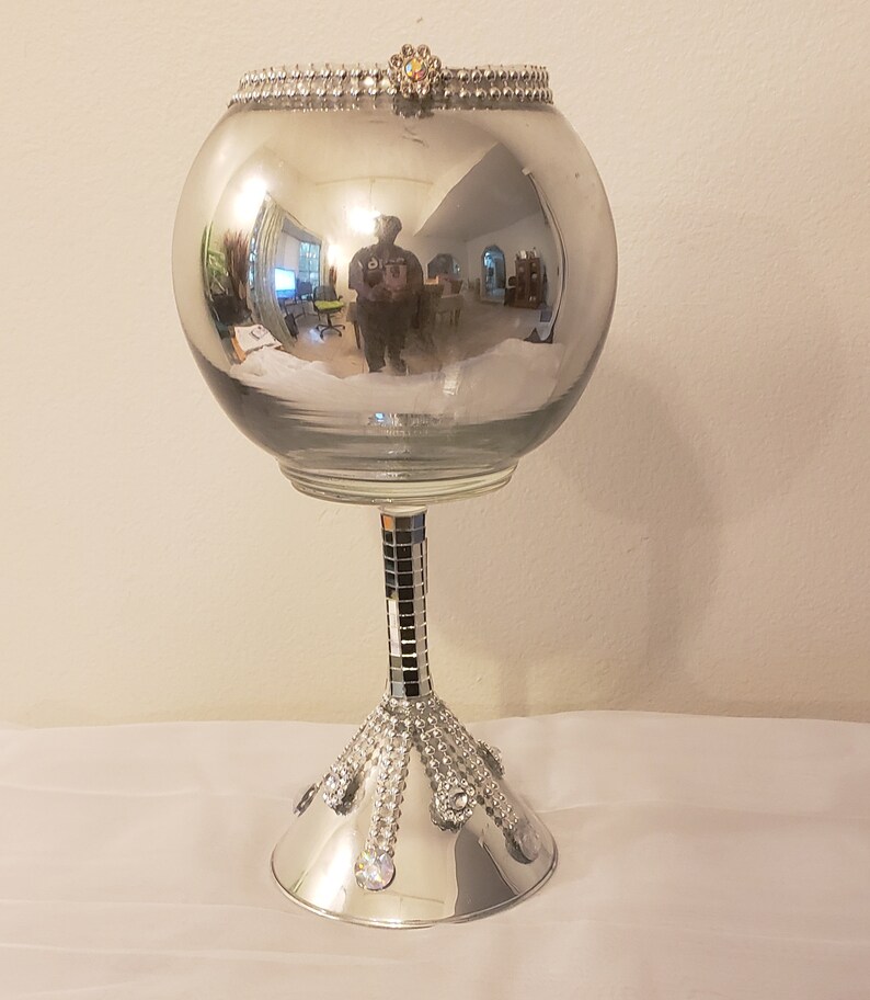 Mirrored Globe Vase Etsy