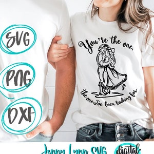 Little Mermaid SVG Ariel and Eric You’re the One Valentines Cricut Cut file DisneySVG Silhouette Princess Download DXF Sublimation PNG
