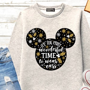 Prachtigste tijd om oren te dragen kerst SVG Mickey oren kerstvakantie shirts sublimatie PNG Cricut gesneden bestand opstrijkbaar bestand SVG dxf