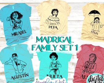 Encanto SVG Madrigal Family SVG Set 1 Digital Files Cricut svg Silhouette Iron On PNG dxf Pepa Felix Mirabel Agustin Julieta Alma svg shirt