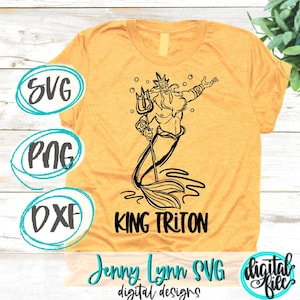 Little Mermaid SVG King Triton SVG DisneySVG Cut Disneyland svg Cricut svg sublimation png little mermaid png Little Mermaid King Triton svg