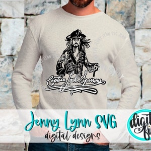 Johnny Depp Jack Sparrow SVG Pirates of Caribbean SVG Cut file Captain Jack Sparrow DXF Png Pirates of Caribbean Shirt Iron On File Pirates