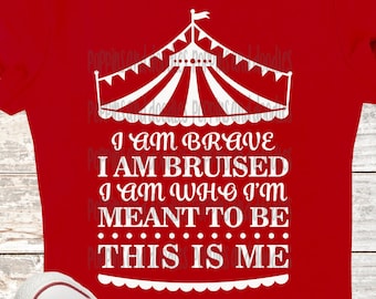 Die größte Schausteller SVG ich bin mutig Tshirt Eisen auf digitaler Download druckbare DXF-Schnitt-Datei Clipart Silhouette Cricut Geburtstag ich bin gequetscht