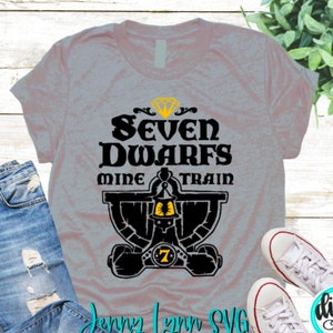 Seven Dwarf Mine Train SVG Shirt DisneySVG Disneyworld  Clipart Silhouette Snow White Dwarfs Download Digital File Cricut Cut file