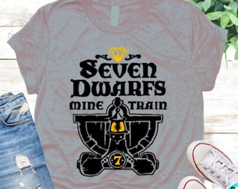 Seven Dwarf Mine Train SVG Shirt DisneySVG Disneyworld  Clipart Silhouette Snow White Dwarfs Download Digital File Cricut Cut file