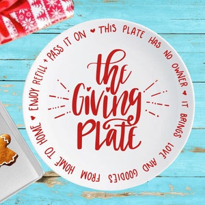 Christmas SVG Thanksgiving SVG The Giving Plate Neighborhood Plate PNG svg Cut File Clipart Cricut Silhouette Design File Christmas Plate