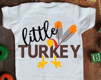 Fall SVG Little Turkey Thanksgiving Shirt SVG Digital Download Printable Tshirt Cut file Iron on Transfer Clipart Fall SVG Little Turkey