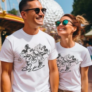 Micky-Maus-Skizze SVG Disneyworld SVG Vintage Micky und Minnie für Cricut Sublimationsschnitt Datei Familie Eisen auf Übertragung Png digitale Datei