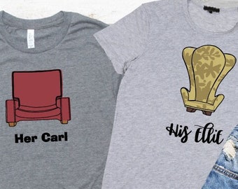 Her Carl and His Ellie Shirt Up SVG PNG Design Cut File Iron On Shirt Carl and Ellie Up Chairs Jenny Lynn West SVG