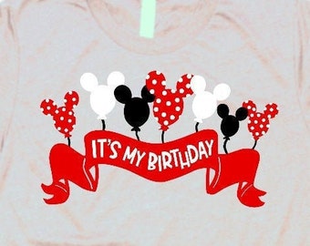 Birthday SVG Minnie Mouse It’s My Birthday Shirt Birthday Party Balloons Minnie Birthday Shirt Cricut Iron On Cut Silhouette SVG Digital