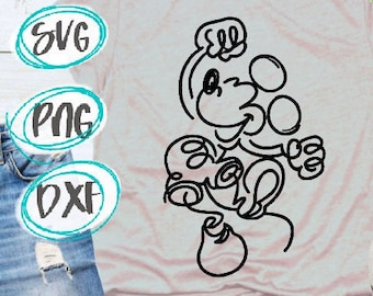 Mickey Mouse Disneyland SVG file Mickey Silhouette Cricut Cut File Sketch Minimalistic Line Art Disneyland Mouse Disneysvg Jenny Lynn SVG