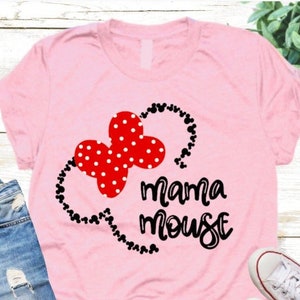 Mama Mouse SVG Mini Mouse Mickey Head Digital File SVG  Hand Lettered Disneyland Mama mouse Mini Silhouette Cricut dxf PNG