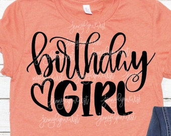 Birthday Girl SVG Birthday Party Birthday T-shirt Birthday Squad Shirts Silhouette Cricut Iron On Cut Silhouette SVG Digital Cricut DXF