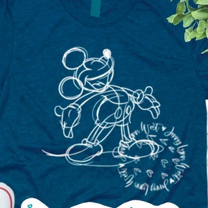 Mickey Mouse Sketch PNG Dxf Classic Mickey Sketched Mickey Mouse Shirts Silhouette Cricut Cut File Mickey Minnie Line Drawing Shirts PNG