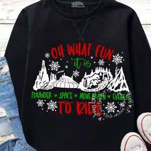 Christmas SVG Oh What Fun It is To Ride Disneyworld Christmas Disneyland  SVG Cricut Cut File Mountains Christmas BOTH parks Mine Train