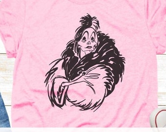 Cruella Schurken SVG Cricut PNG Eisen auf Sublimation Cruella Disneyland Disneyworld Schurken Shirt I