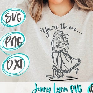 Little Mermaid SVG Ariel and Eric You’re the One Valentines Cricut Cut file DisneySVG Silhouette Princess Download DXF Sublimation PNG