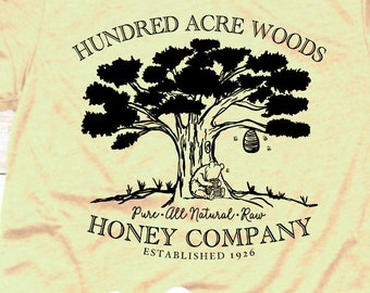 Winnie the Pooh SVG Hundred Acre Woods Honey Shirt Hand Lettered Clipart Silhouette Download Pooh SVG Shirts Digital File Cricut Cut file