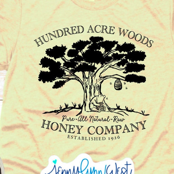Winnie the Pooh SVG Hundred Acre Woods Honey Shirt Hand Lettered Clipart Silhouette Download Pooh SVG Shirts Digital File Cricut Cut file