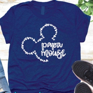 Papa Mouse SVG Papa Mouse Mickey Head Digital File SVG Hand Lettered Grandpa Mouse Silhouette Cricut Shirt HTV papa Shirts