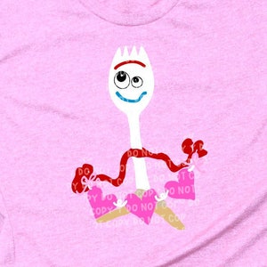 Forky Valentines Sublimation Heat Transfer Disneyland Toy Story 4 Forky SVG Cut File Digital Download File shirt Valentines SVG Dxf PNG