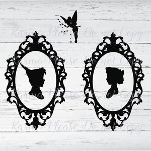 Peter Pan Silhouettes SVG Digital Download Cutting File DXF Cut File Cricut Peter Pan Wendy Tinker bell Silhouette