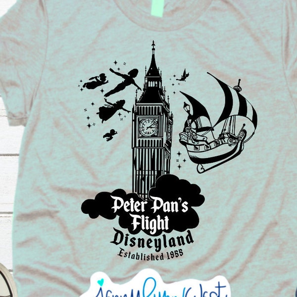Peter Pan SVG DisneySVG Peter Pan’s Flight Ride Iron on Transfer Digital Download Disneyland Ride Tshirt Cutting File DXF Peter Pan Cricut