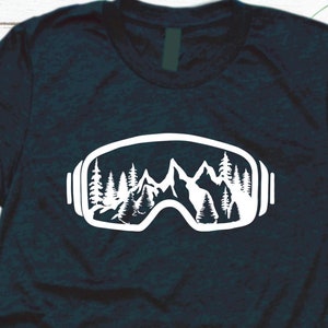 Ski Goggles SVG Skiing SVG Digital Download Mountains Shirt DXF Cut file Iron on Sticker File Digital Download Silhouette Ski Goggles