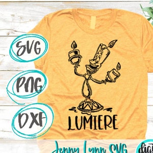 Beauty and the Beast SVG Lumiere SVG Beauty and Beast svg Shirt DisneySVG Cut File Silhouette Disneyland Cricut Lumiere Sketched PNG