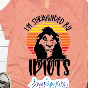 Cicatriz SVG Rey León SVG Estoy rodeado de idiotas Archivo digital Silueta Cricut Corte DXF Png Silueta Villano Cicatriz Descarga digital