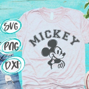 Mickey Mouse Varsity SVG PNG Mickey Classic Sketched Disneyland DisneySVG Shirts Cricut Cut File svg PNG dxf Vintage Mickey Retro