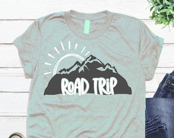 RoadTrip SVG Urlaub ShirtSvg Digitaler Download Camp Retro Anhänger DXF Schnitt Datei Aufbügeln Silhouette Road Trip Designs Berge