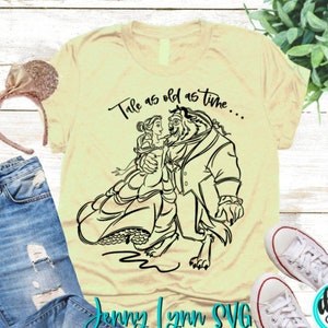 Bella y Bestia SVG Bella Bestia Boceto SVG Silueta Cricut Bestia Archivo de corte Silueta Princesa Bella Descargar DXF Parque Camisetas Digital