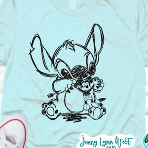 Stitch y Mickey DisneySVG Stitch Ohana SVG Descargar planchado Silueta Cricut Archivo de corte Stitch Stitch ama a Mickey Mouse Sublimación PNG