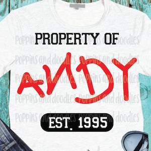 Proprietà di Andy svg Toy Story SVG File di taglio SVG Stirare su Download digitale Disneyland Disneyworld Cricut Andy&#39;s Toys Svg png Toy Story