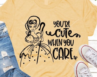 Toy Story SVG Bo Peep Eres lindo cuando te importa SVG Silueta Descarga digital Camisetas Digital Cricut Toy Story Bo Peep dxf png DisneySVG