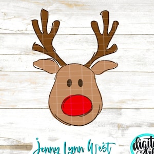 Rudolph SVG Rudolph Christmas SVG Sublimation PNG Cricut Silhouette Dxf Christmas Iron On Cute Rudolph