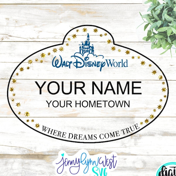 DisneyWorld Cast Member Name Tag SVG DisneyWorld Employee Tag Cut File Cricut SVG DXF Png DisneyWorld Cut File  Vacation Shirt Svg