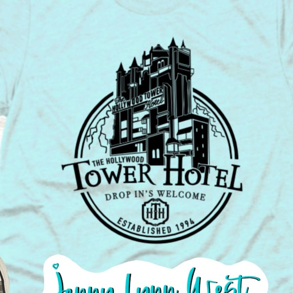 Hollywood Tower of Terror Ride World Ride SVG Studios Silhouette Cricut Cut file DXF Png The Hollywood Tower Hotel Shirt Jenny Lynn West SVG