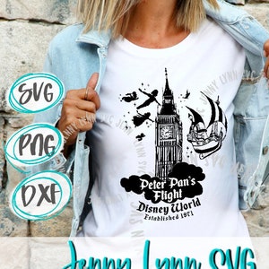 Peter Pan SVG Peter Pan's Flight Ride Iron on Transfer Download digital DISNEYWORLD Ride Arquivo de corte Sublimação Dxf png svg Cricut