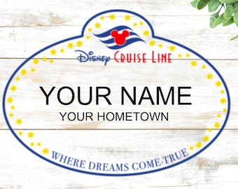 Cruise Line Cast Member Name Tag SVG Cruise Employee Tag Cut File Cricut Cruise SVG DXF Png Cut File Svg Png Sublimation