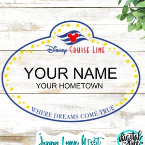 Cruise Line Cast Member Name Tag SVG Cruise Employee Tag Cut File Cricut Cruise SVG DXF Png Cut File Svg Png Sublimation