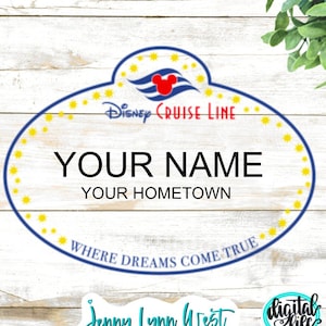 Cruise Line Cast Member Name Tag SVG Cruise Employee Tag Cut File Cricut Cruise SVG DXF Png Cut File Svg Png Sublimation