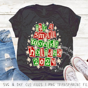 Kerst Disneyland Small World vakantie SVG Small World Christmas Cricut Cut-bestand opstrijkbare sublimatie PNG Small World Disneyworld Christmas