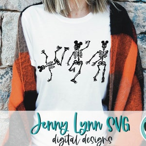 Halloween SVG Dancing Skeletons SVG Mouse Skeleton DisneySVG  Halloween png Dxf Digital Download Cut file Disneyland Disneyworld Halloween
