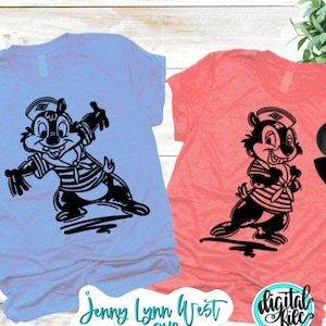 Chipmunks Disneycruise SVG Chipmunks Chip and Dale Cricut Cut file SVG Silhouette png Chipmunks Shirts Download DXF
