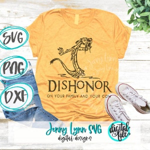 Mushu SVG Dishonor Your Cow SVG Mulan Shirt Digital File Silhouette Cricut Cut file DXF Png Silhouette Digital Download Disneyland Shirt