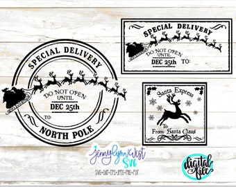 Kerst SVG bundel SVG kerstman cadeaukaartjes PNG svg bestand knippen Cricut silhouet ontwerpbestand kerst kerstman tas expreslevering