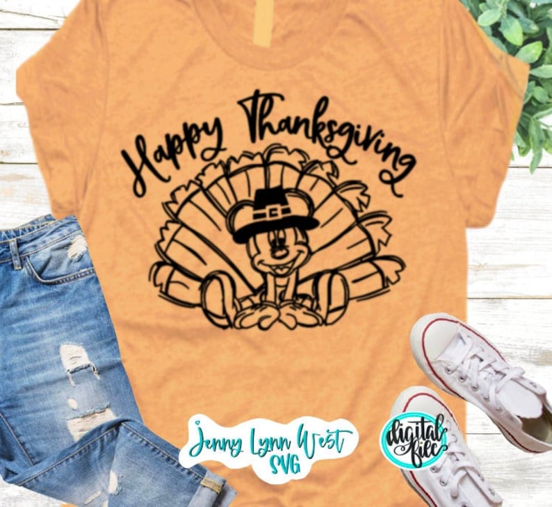 Happy Thanksgiving SVG Mickey Mouse Thanksgiving SVG Mickey Mouse Turkey Digital Cut files Iron on PNG Sublimation Mickey Mouse Turkey image 1